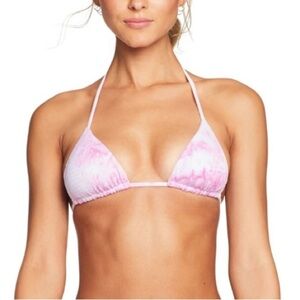 New! Vitamin A Gia Reversible Triangle Top in Pink Tie Dye 31059